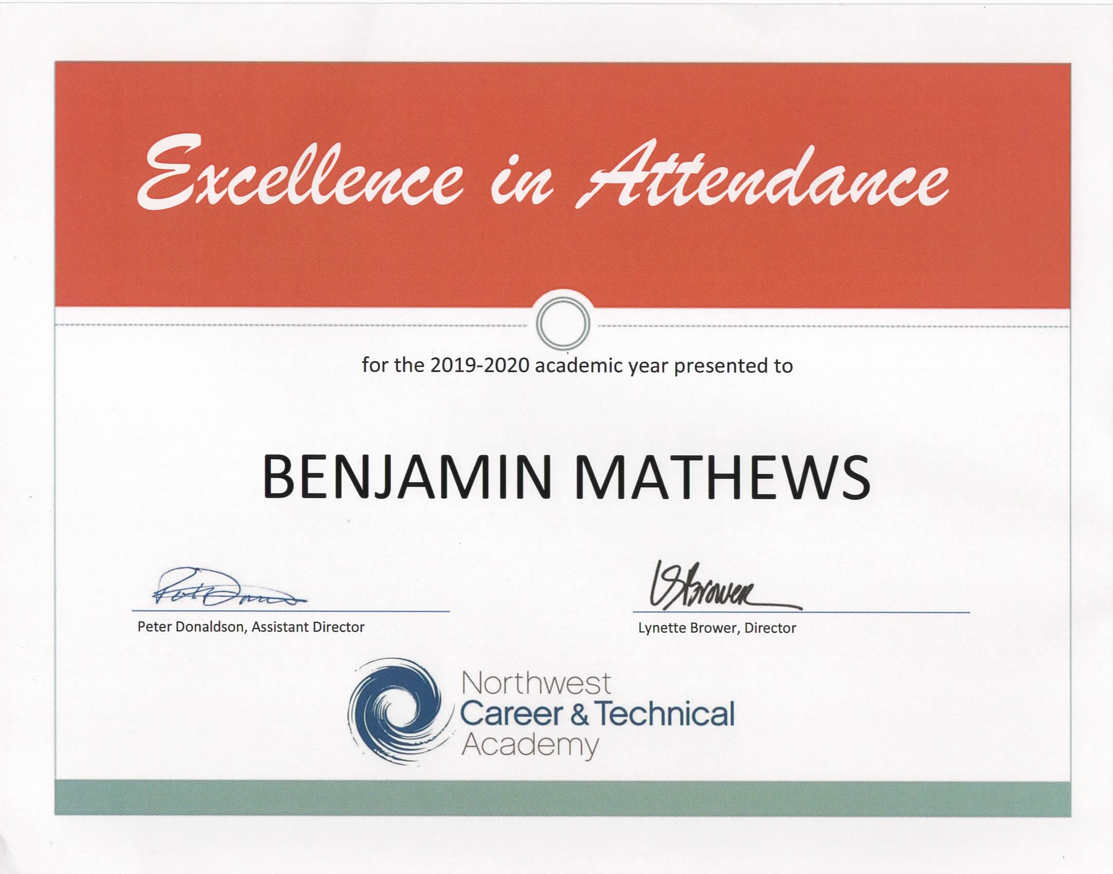 Perfect Attendance Award